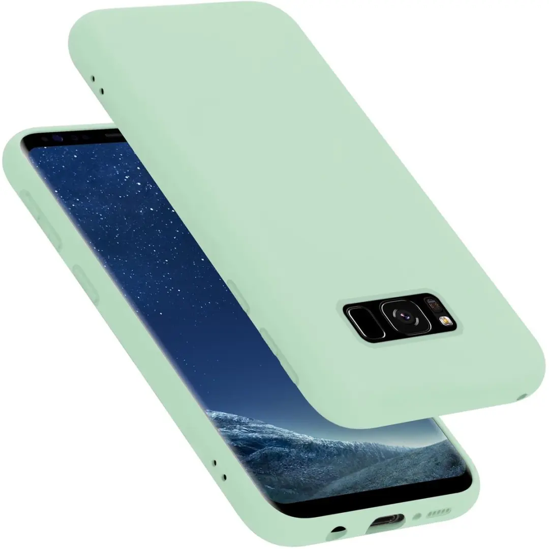 Cadorabo Hoesje geschikt voor Samsung Galaxy S8 in LIQUID LICHT GROEN