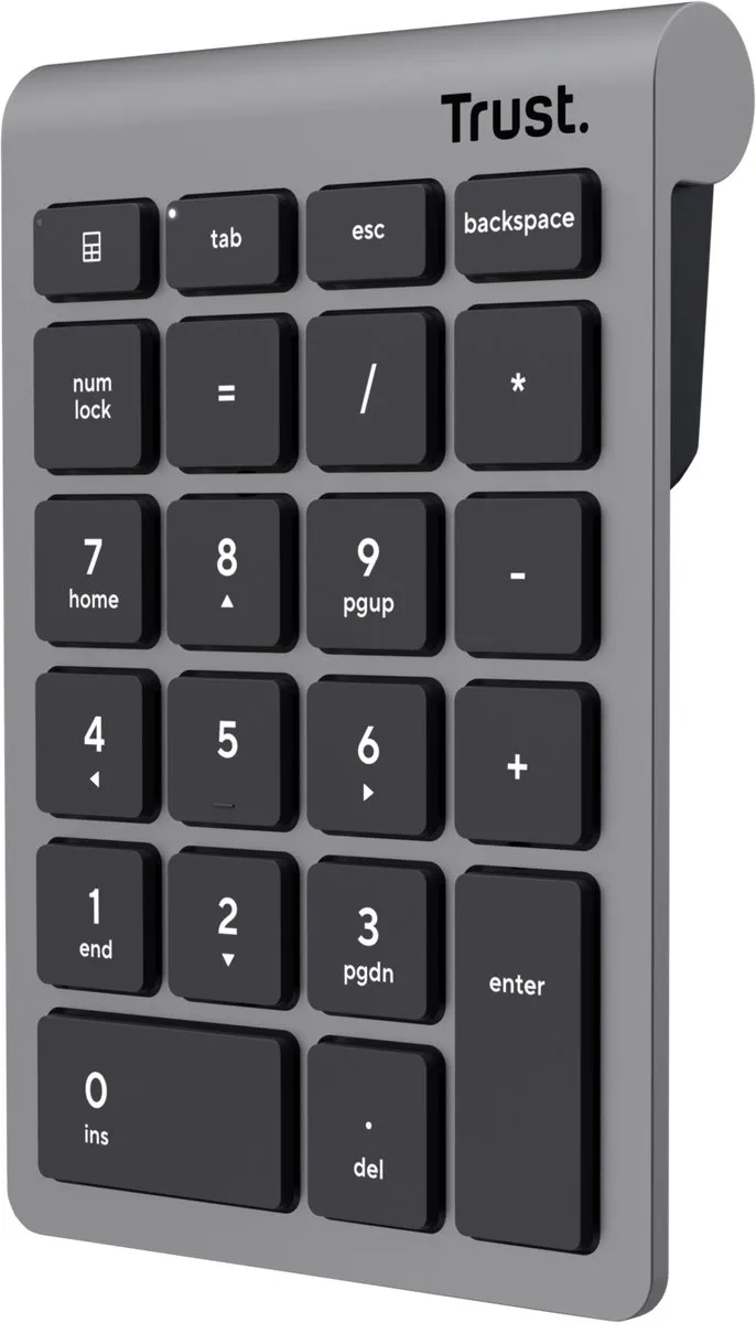 Trust Xalas Draadloos Numeriek Toetsenblok 25709 - Grijs