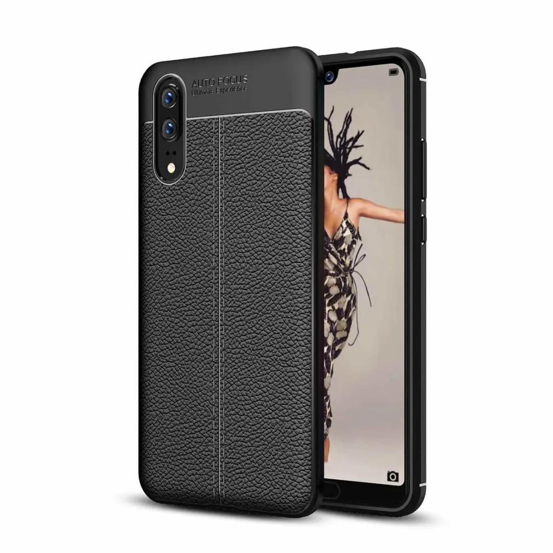 Cadorabo Hoesje geschikt voor Huawei P20 in Diep Zwart