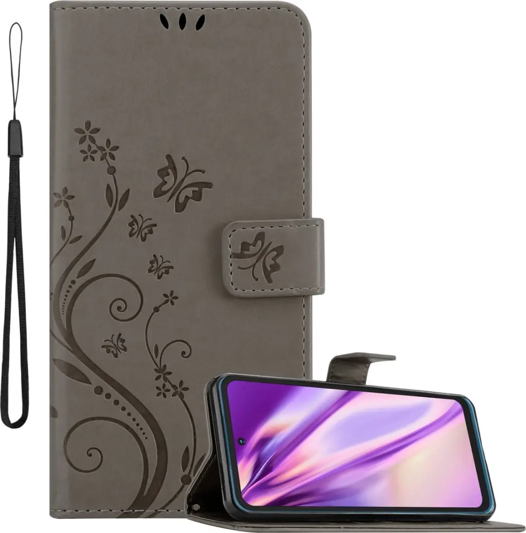 Cadorabo Hoesje geschikt voor Nokia XR20 in BLOEMEN GRIJS