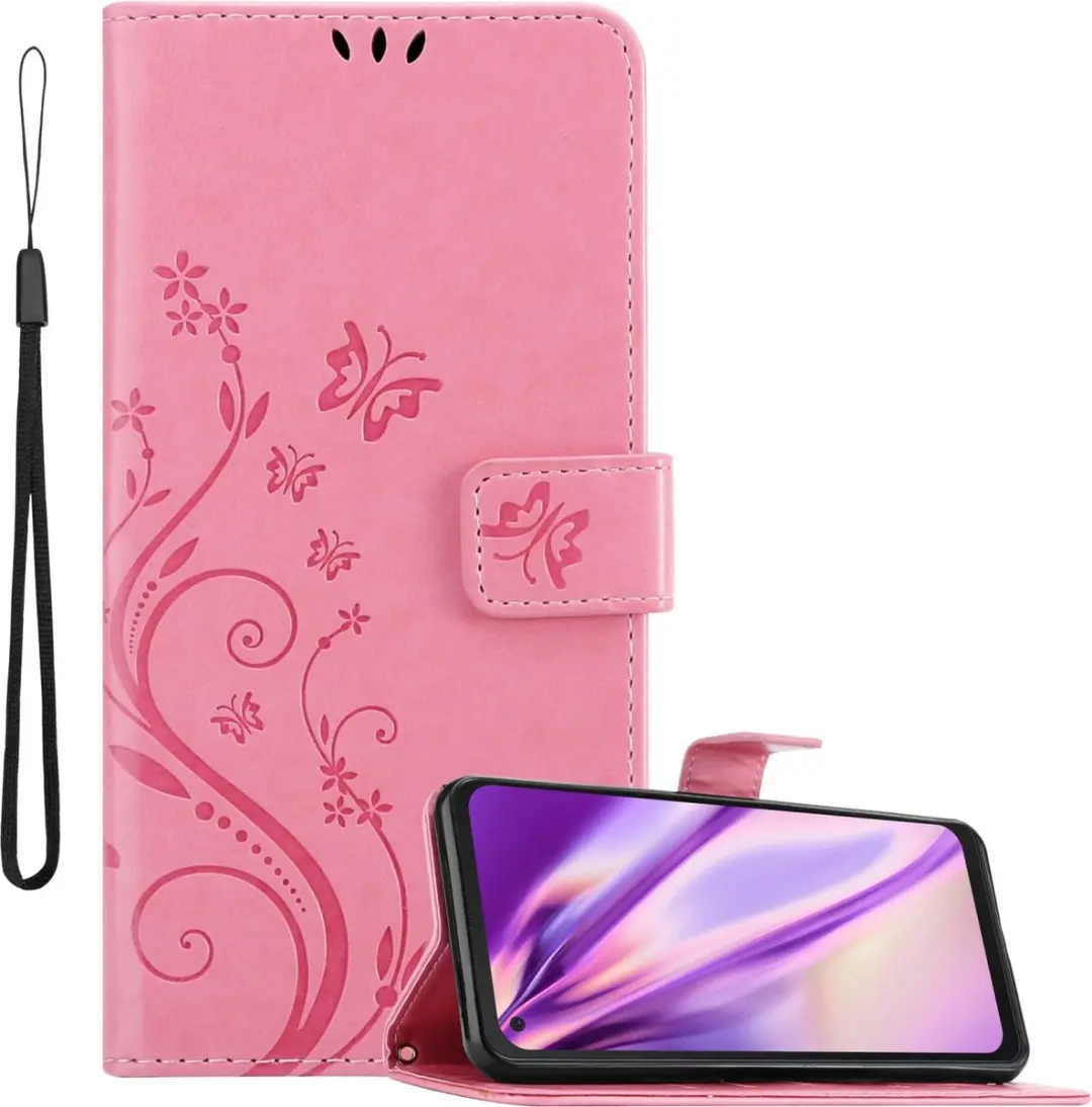 Cadorabo Hoesje geschikt voor Samsung Galaxy XCover PRO in BLOEMEN ROZE