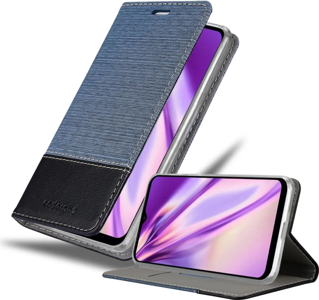 Cadorabo Hoesje geschikt voor Motorola MOTO G10 / G30 in DONKERBLAUW ZWART - Beschermhoes met magnetische sluiting, standfunctie en kaartvakje Book Case Cover Etui