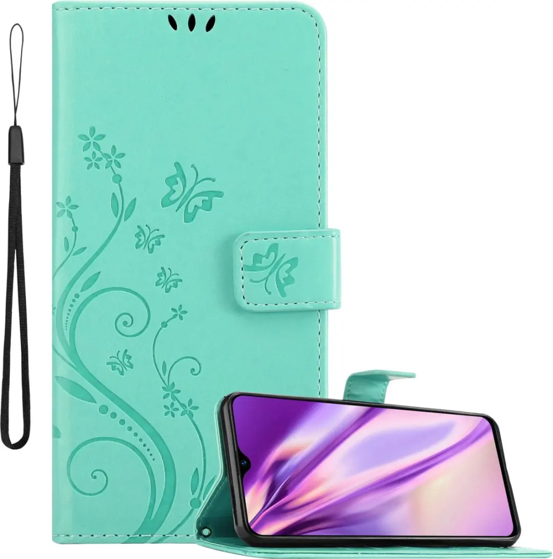 Cadorabo Hoesje geschikt voor Realme 5 PRO / Realme Q in BLOEMEN TURKOOIS