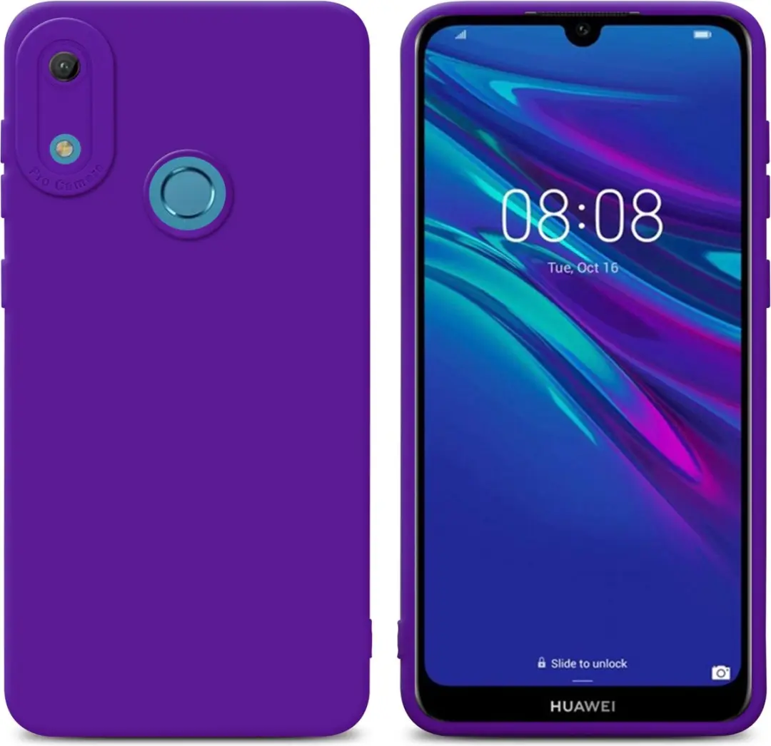 Cadorabo Hoesje geschikt voor Huawei Y6 2019 in FLUID DONKER PAARS