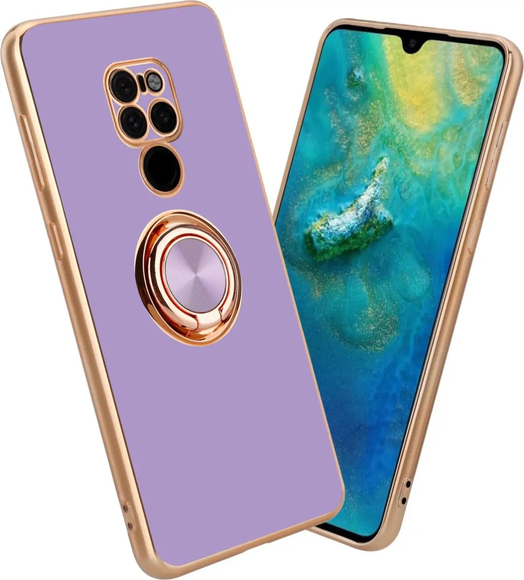 Cadorabo Hoesje geschikt voor Huawei MATE 20 in Glossy Licht Paars