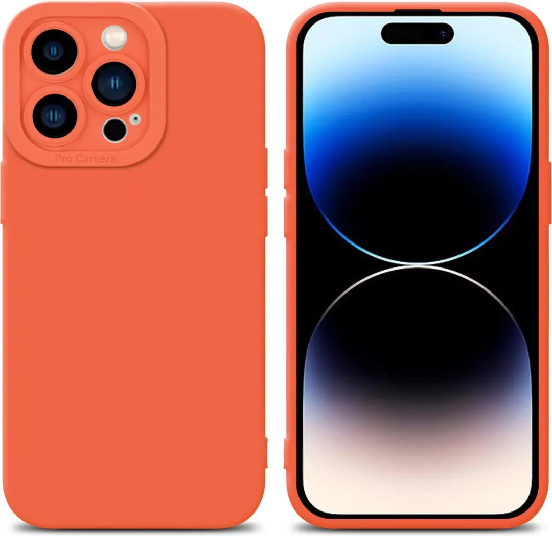 Cadorabo Hoesje geschikt voor Apple iPhone 14 PRO MAX in FLUID ORANJE
