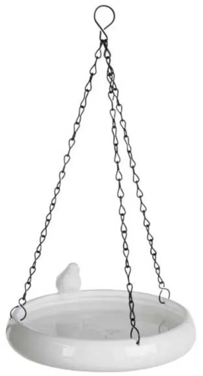 Trixie Hangend Vogelbad Keramiek Wit - 21x21cm 500ml - afbeelding 6 van 6