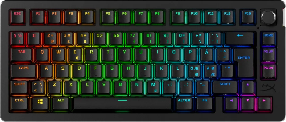 HyperX Alloy Rise 75 Draadloos Gaming Toetsenbord 91Y91AA/ABA - Zwart