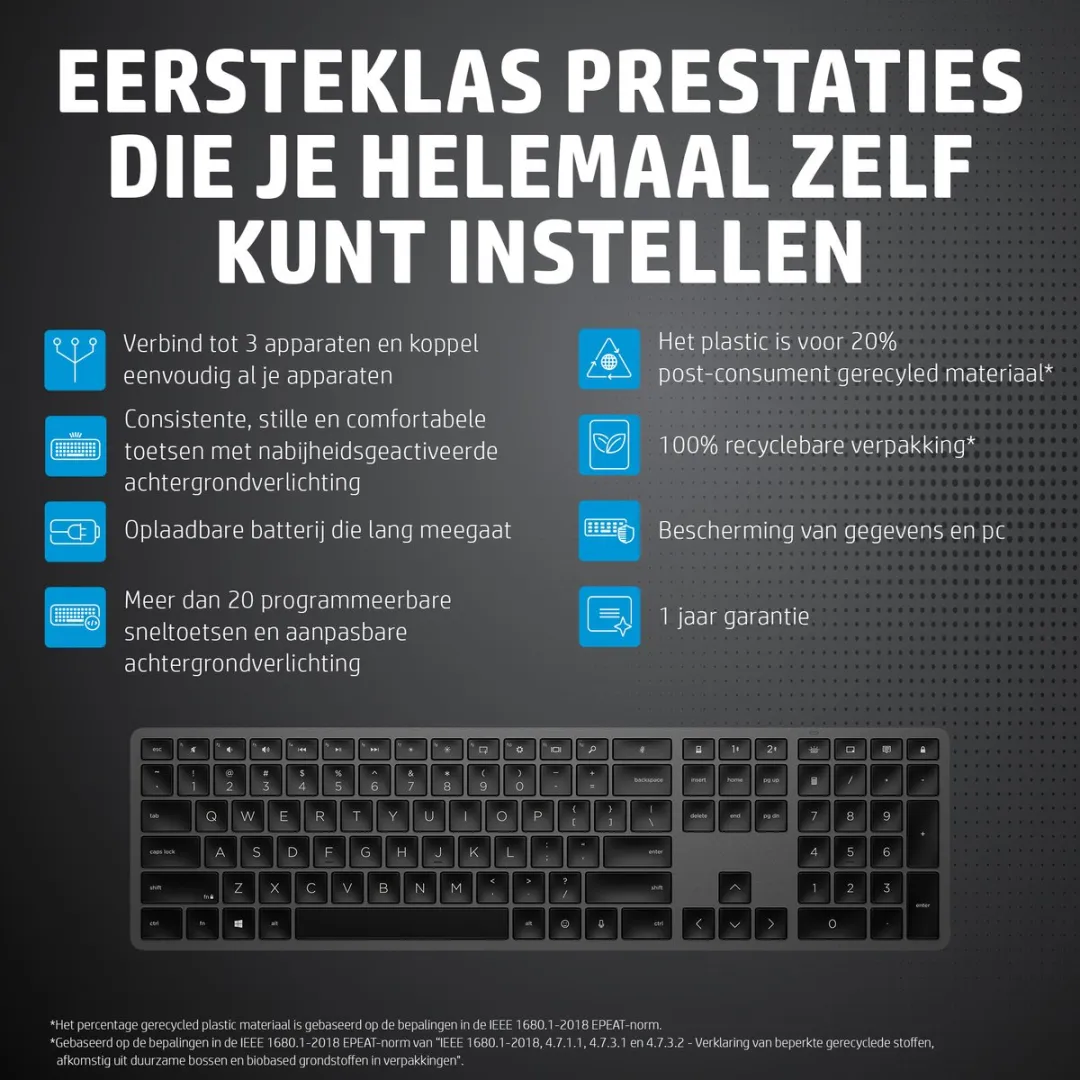 HP 975 Draadloos Toetsenbord - Zwart