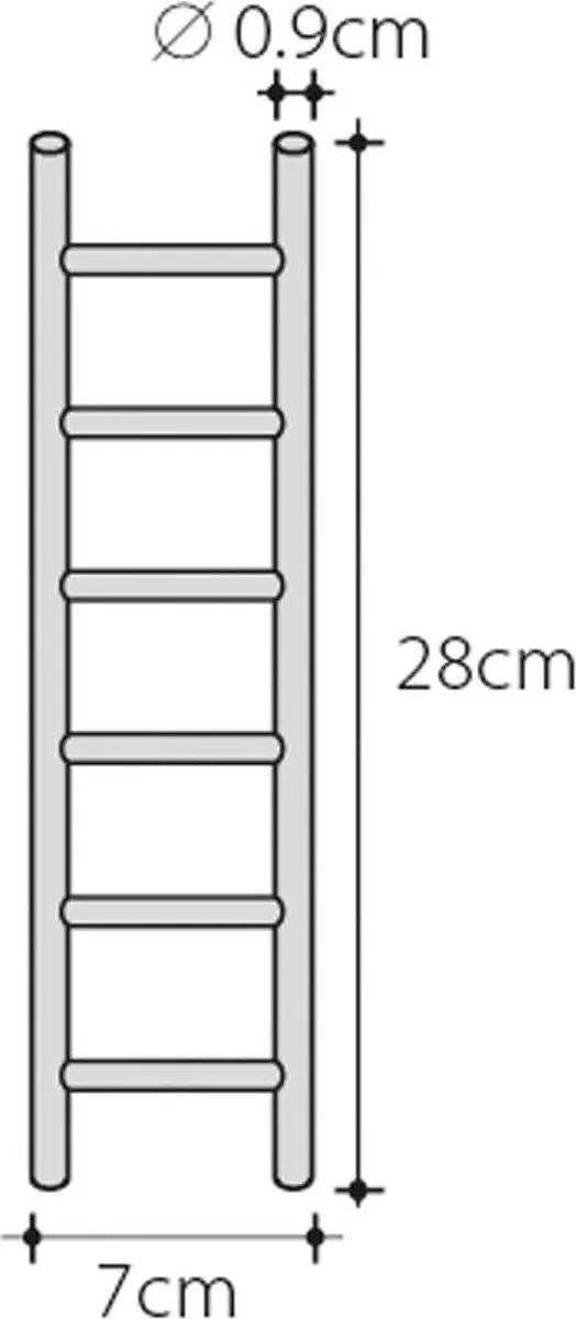 Flamingo Vogelspeelgoed Houten Ladder - Bruin - 7 x 1 x 25 cm