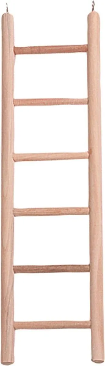 Flamingo Vogelspeelgoed Houten Ladder - Bruin - 7 x 1 x 25 cm