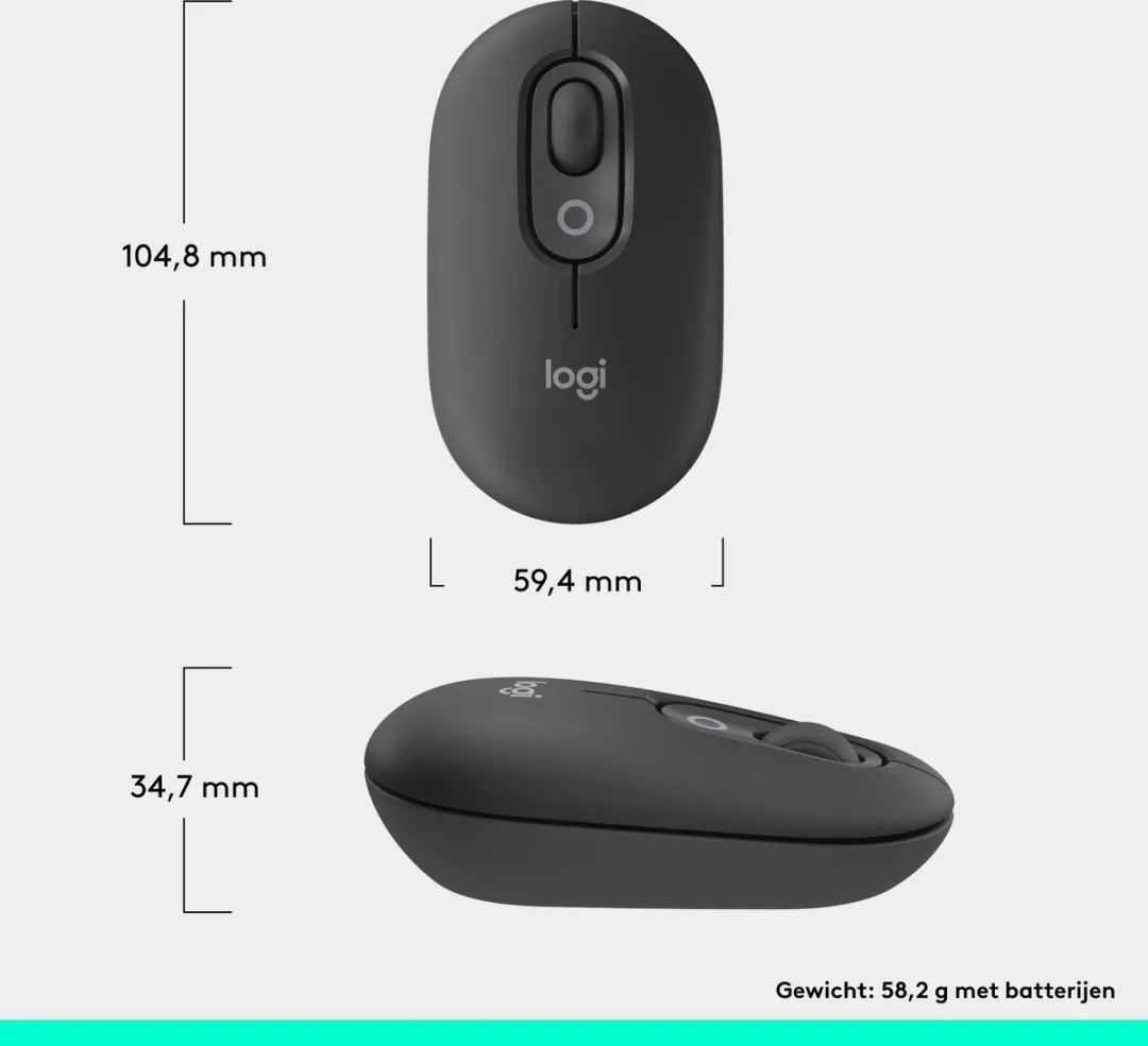 Logitech POP Draadloze Muis 910-007412 - Graphite