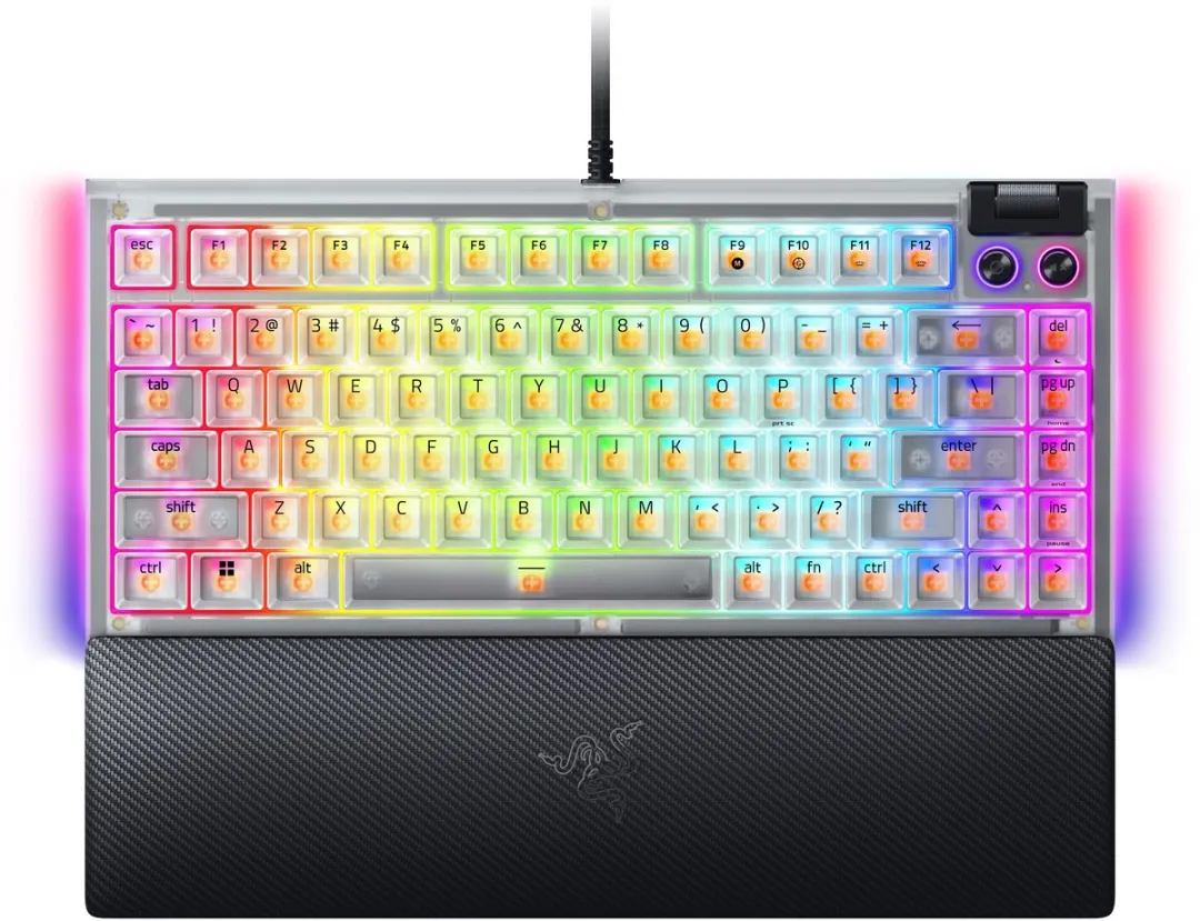 Razer BlackWidow V4 75% RZ03-05003500-R3M1 Gaming Toetsenbord - Mechanische Orange Switch - Phantom Wit