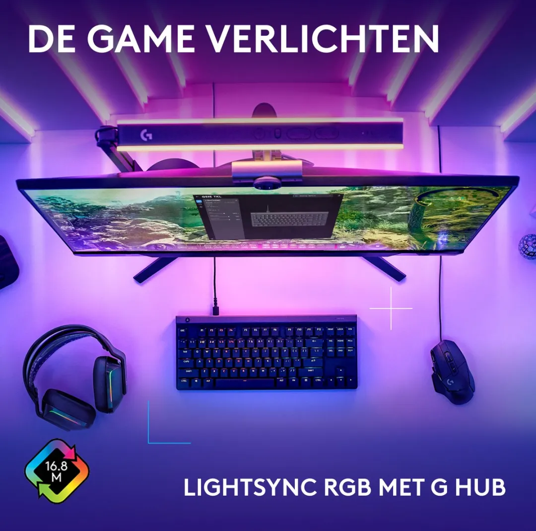 Logitech G515 Lightspeed TKL - Bedraad Gaming Toetsenbord - Tactile - Qwerty - Zwart