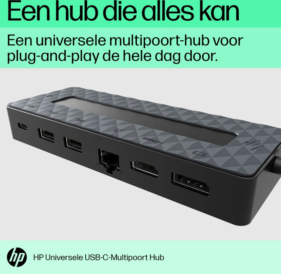 HP 50H98AA#ABB USB-C MultiPort Hub - 4 Poorten - Zwart