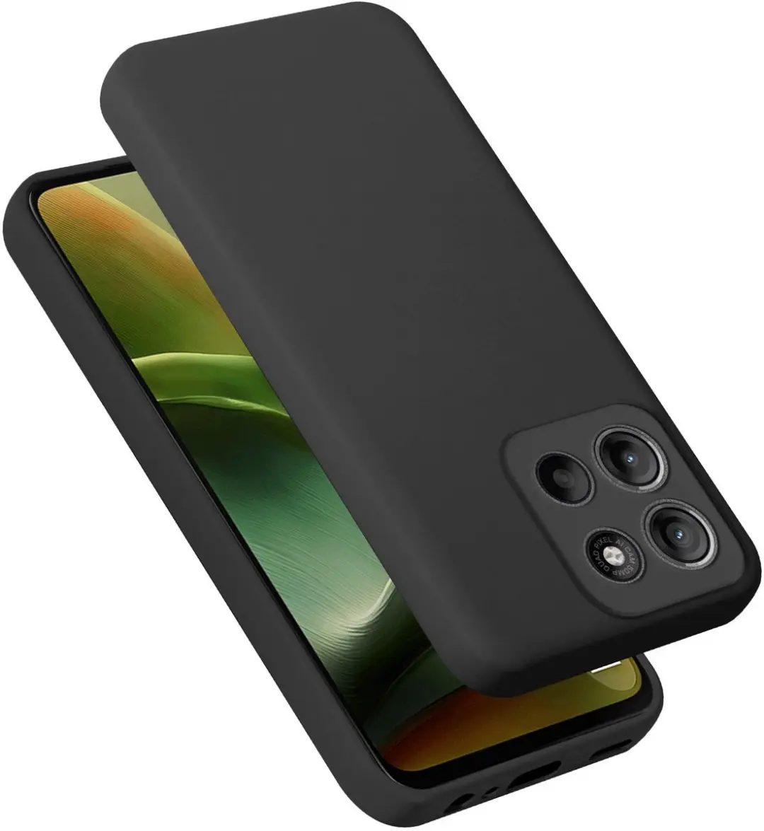 Cadorabo Hoesje geschikt voor Motorola Moto G15 in LIQUID ZWART