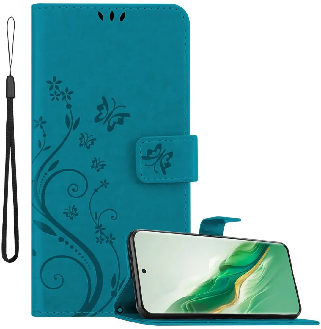 Cadorabo Hoesje geschikt voor Honor Magic 6 in BLOEMEN BLAUW
