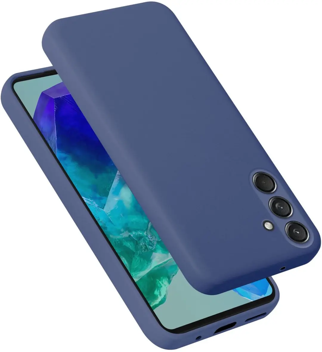 Cadorabo Hoesje geschikt voor Samsung Galaxy M55 Case in Liquid Blauw Beschermho