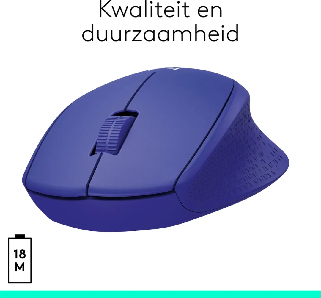 Logitech M330 Silent Plus - Draadloze Muis - Blauw