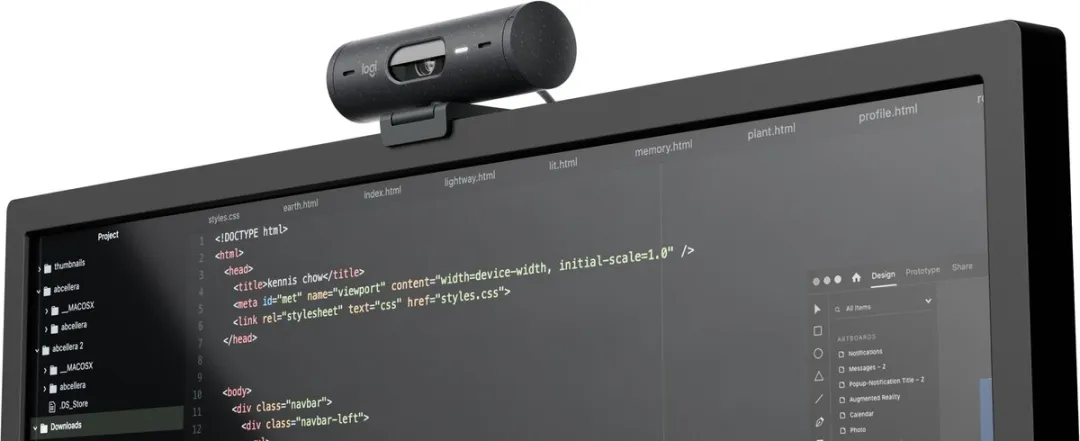Logitech Brio 500 Webcam - Full HD - 1080p/30fps - Donkergrijs