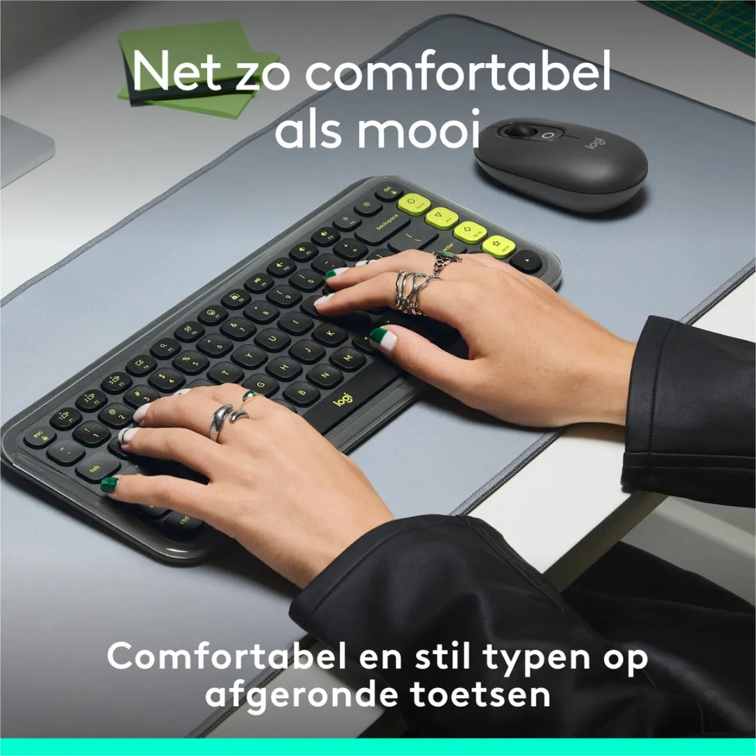 Logitech POP Icon Keys Draadloos Toetsenbord - Graphite Green