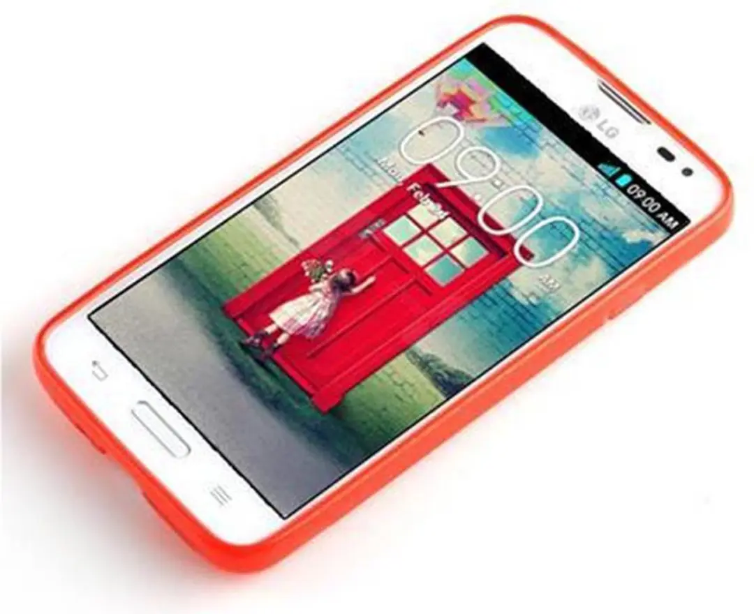 Cadorabo Hoesje geschikt voor LG L70 (1. SIM) in INFERNO ROOD - Beschermhoes gemaakt van flexibel TPU silicone Case Cover