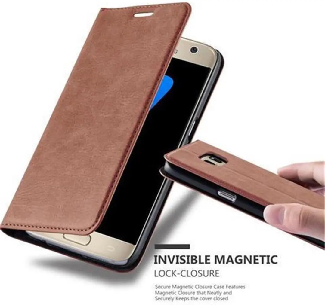 Cadorabo Hoesje geschikt voor Samsung Galaxy S7 in CAPPUCCINO BRUIN