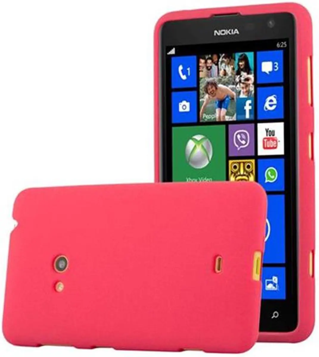 Cadorabo Hoesje geschikt voor Nokia Lumia 625 in FROST ROOD