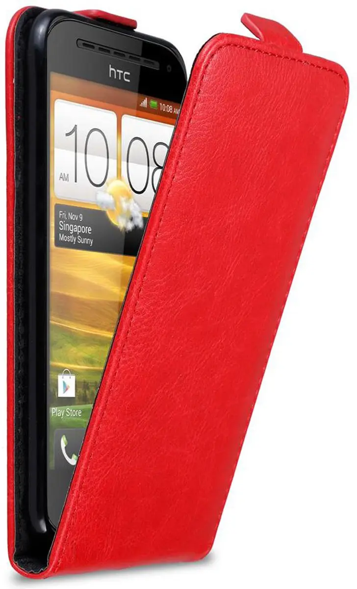 Cadorabo Hoesje geschikt voor HTC ONE SV in CHILI ROOD