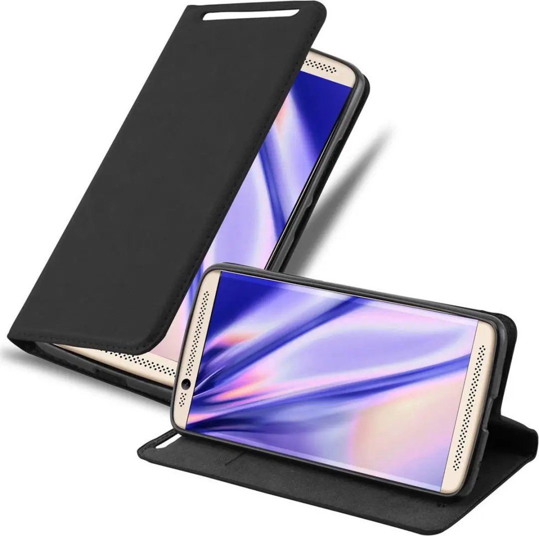 Cadorabo Hoesje geschikt voor ZTE Axon 7 in ZWARTE NACHT