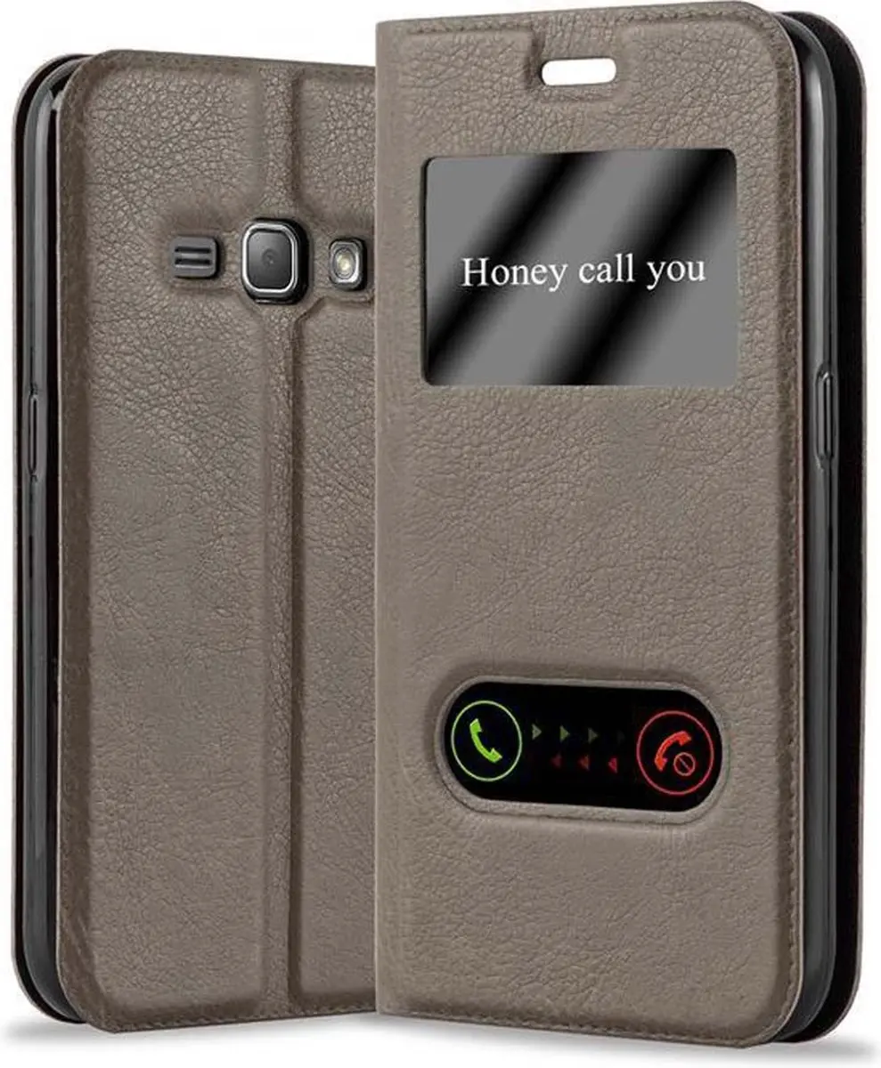 Cadorabo Hoesje geschikt voor Samsung Galaxy J1 2016 in STEEN BRUIN