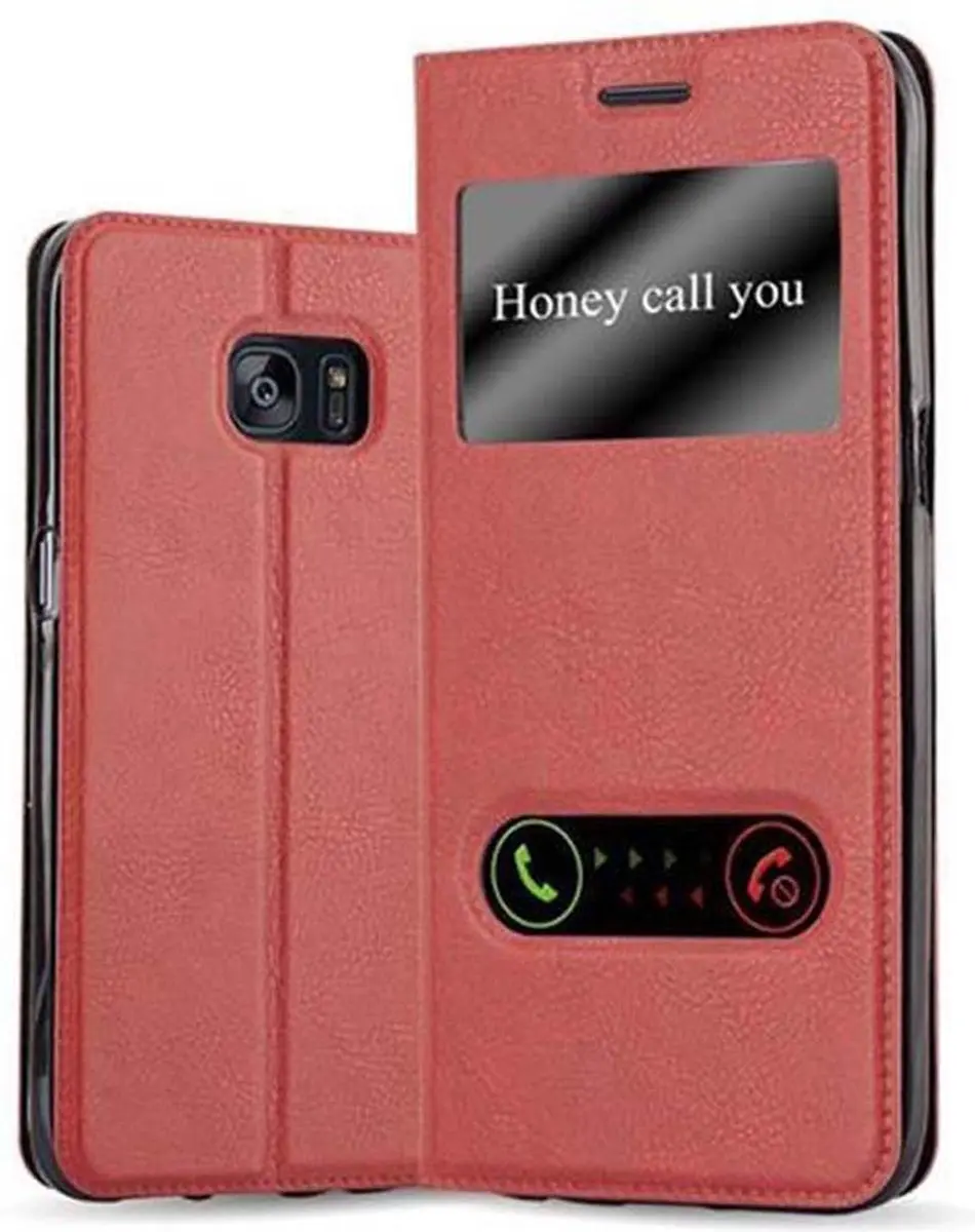 Cadorabo Hoesje geschikt voor Samsung Galaxy S7 EDGE in SAFRAN ROOD