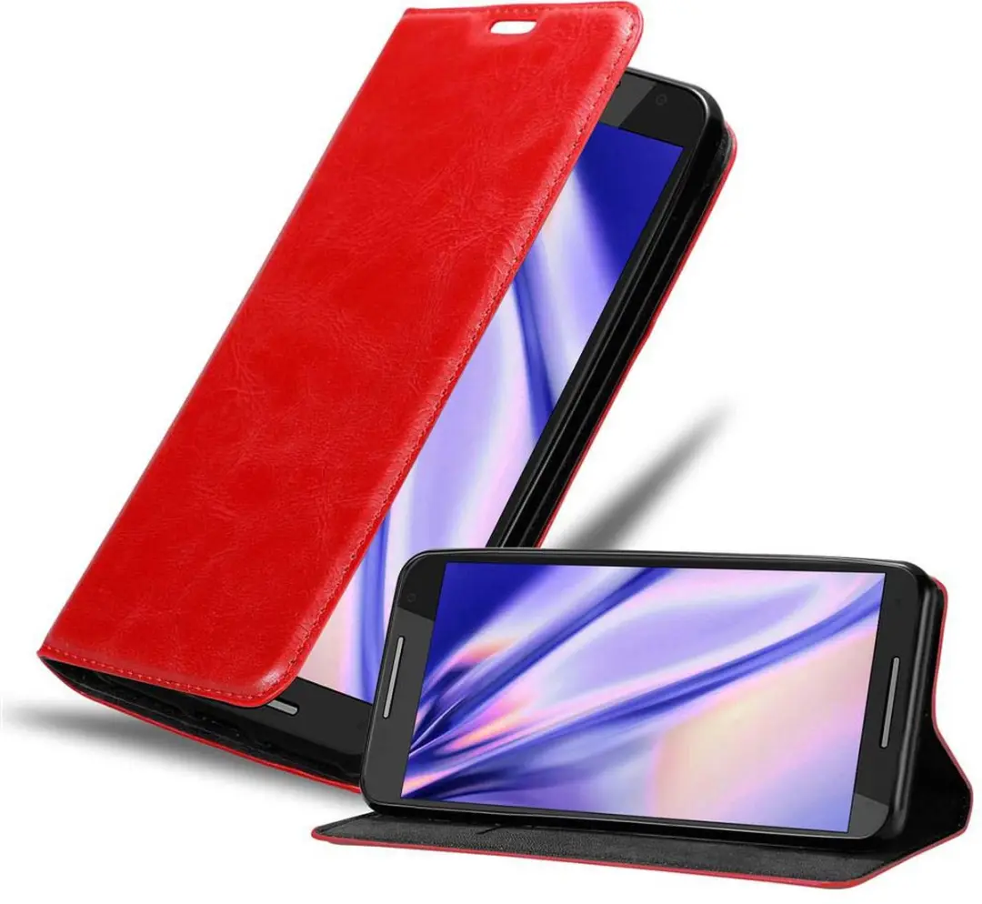 Cadorabo Hoesje geschikt voor Motorola MOTO X2 in APPEL ROOD
