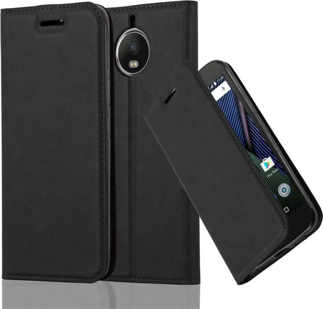 Cadorabo Hoesje geschikt voor Motorola MOTO G5S PLUS in ZWARTE NACHT