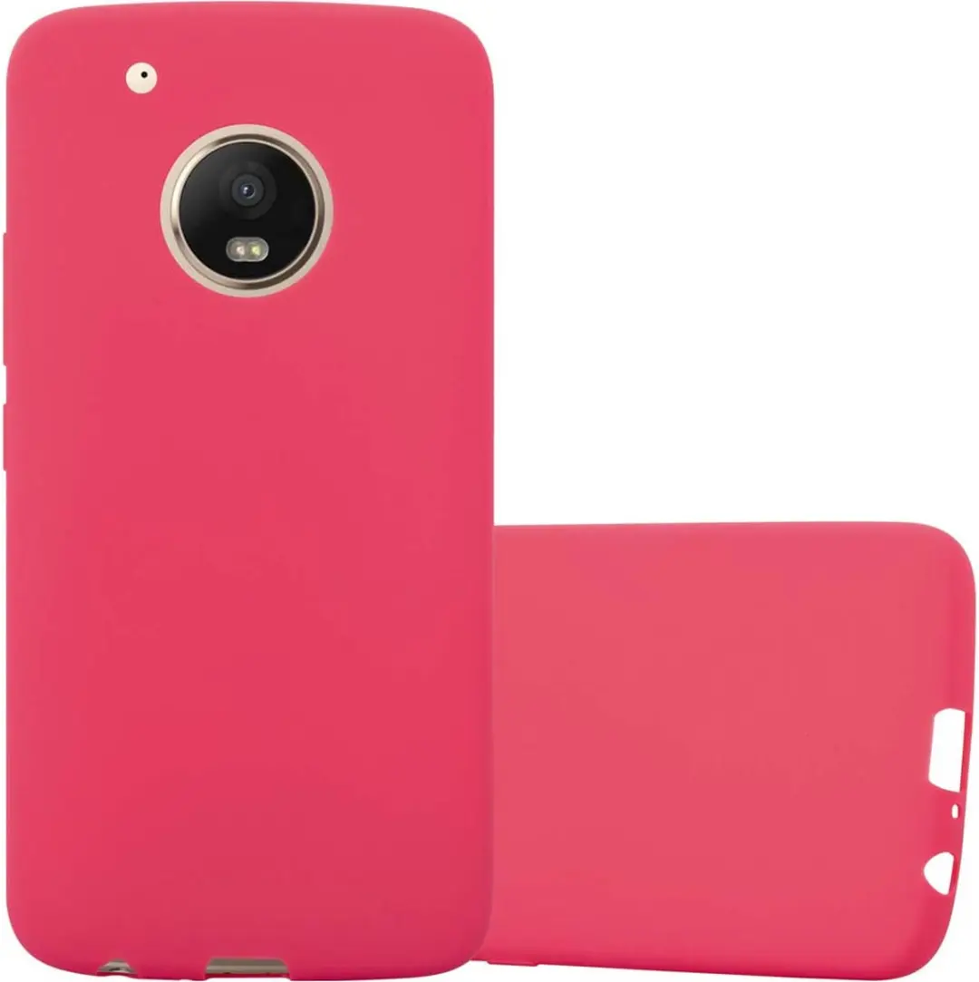 Cadorabo Hoesje geschikt voor Motorola MOTO G5 PLUS in CANDY ROOD