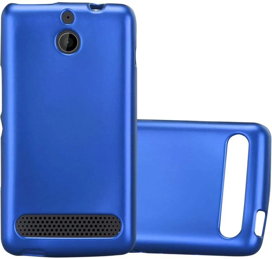 Cadorabo Hoesje geschikt voor Sony Xperia E1 in METAAL BLAUW