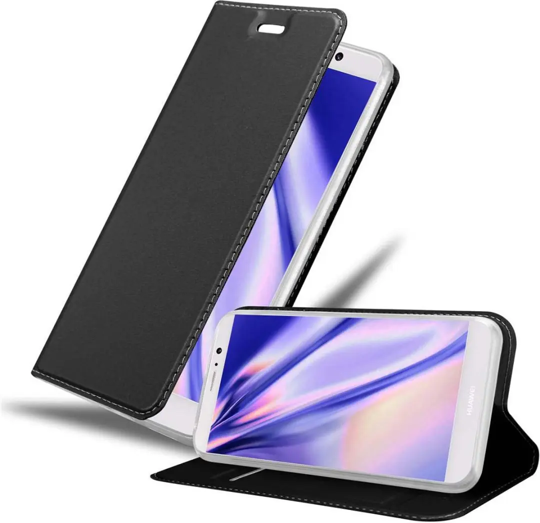 Cadorabo Hoesje geschikt voor Huawei MATE 9 in CLASSY ZWART