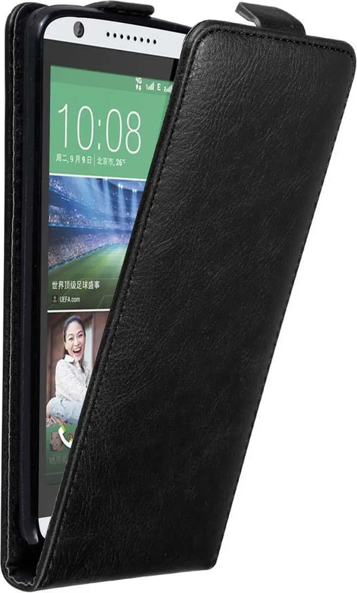 Cadorabo Hoesje geschikt voor HTC Desire 820 in ZWARTE NACHT