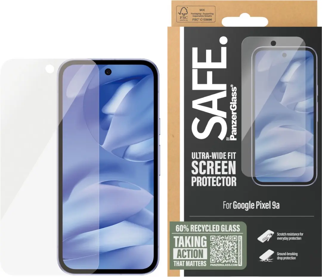 PanzerGlass SAFE Ultra-Wide Fit Screenprotector Pixel 9a - afbeelding 3 van 4