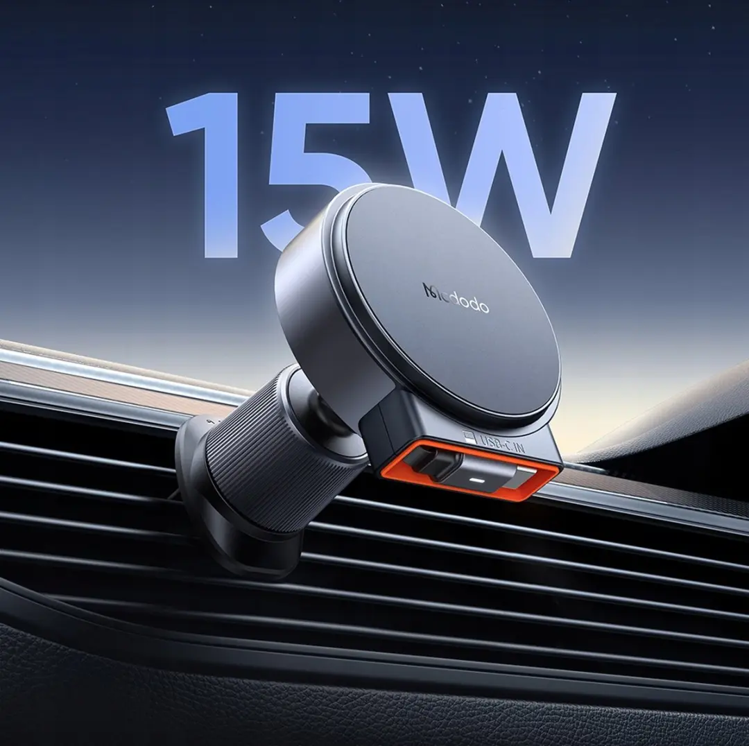 Mcdodo - Telefoonhouder Auto Ventilatie Rooster - Geschikt voor Iphone met MagSafe - Uitrekbare kabel - Zwart - afbeelding 4 van 6