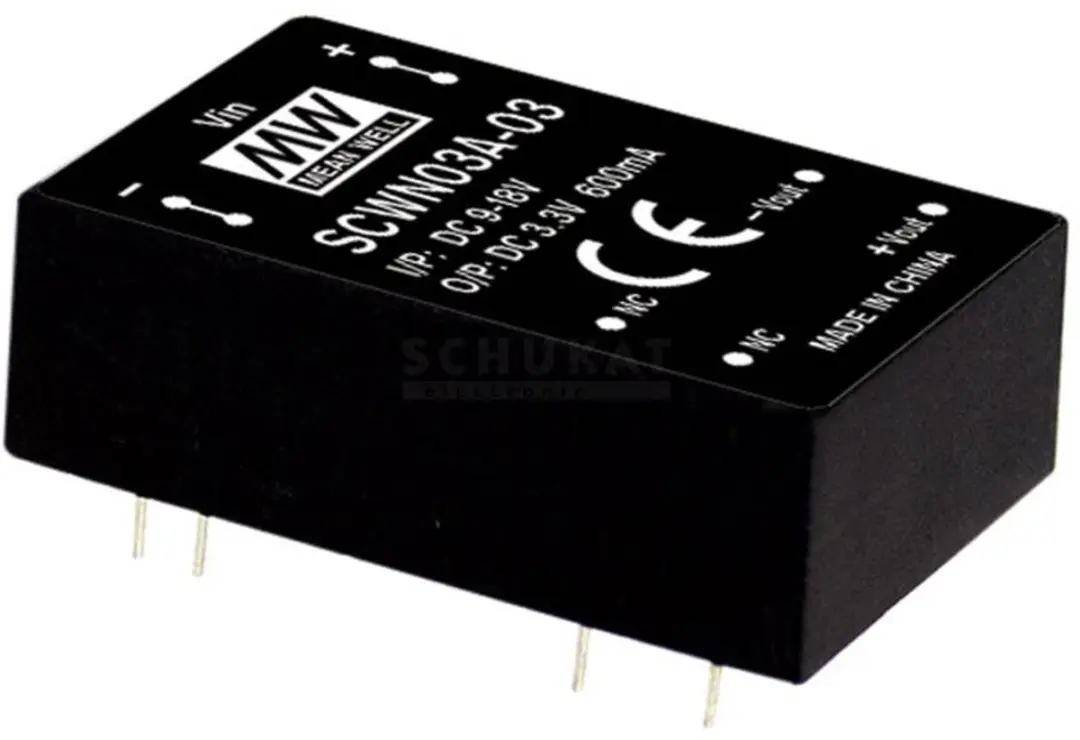 MEAN WELL SCWN03C-15 DC/DC-convertermodule 200 mA 3 W Aantal uitgangen: 1 x Inho