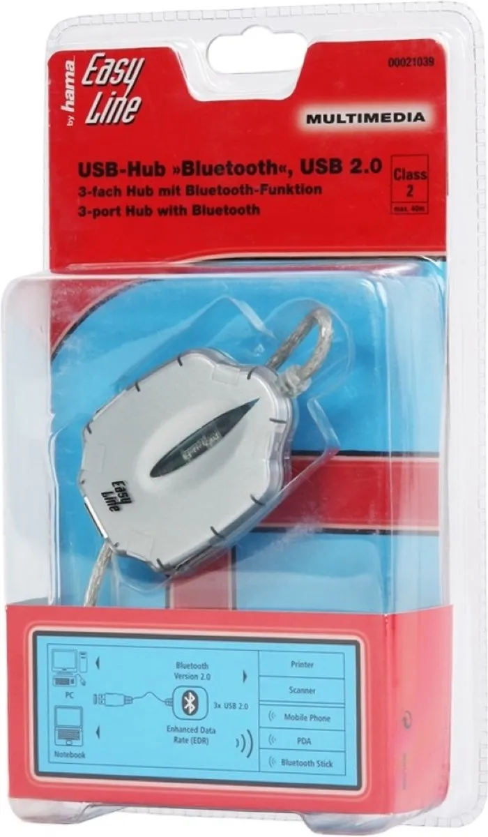 Hama EasyLine USB-hub 3 Poorten