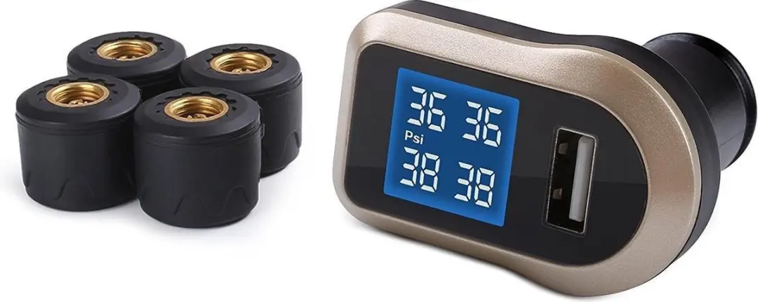 Aukey TP / CO / 001, bandenspanningscontrolesysteem voertuig, TPMS met display,