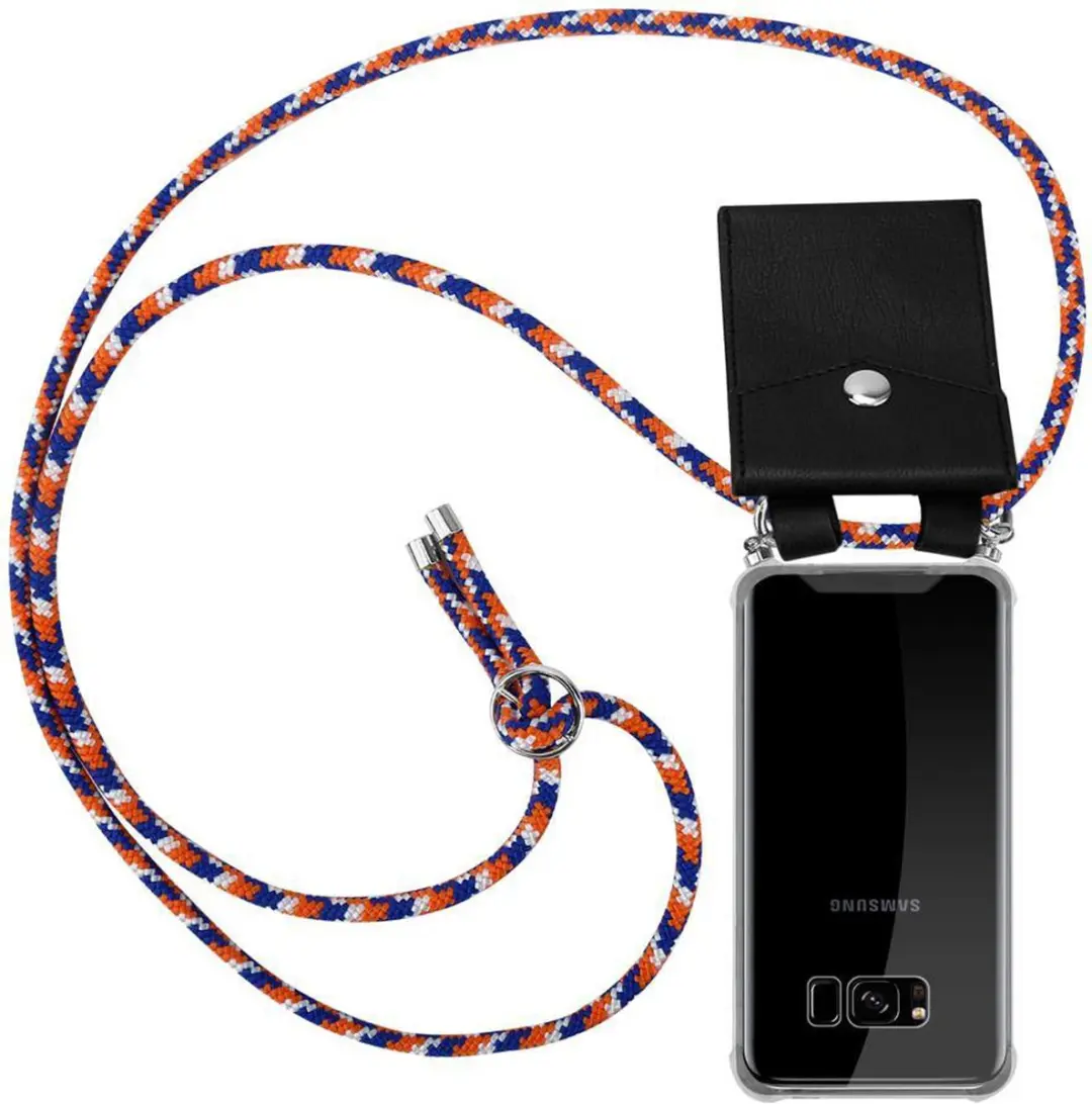 Cadorabo Hoesje geschikt voor Samsung Galaxy S8 PLUS in ORANJE BLAUW WIT