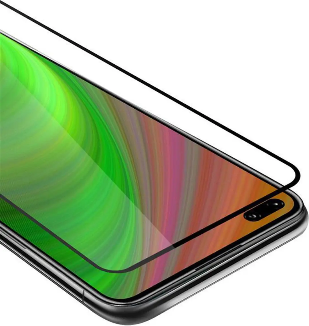 Cadorabo Screenprotector geschikt voor Honor View 30 PRO Volledig scherm pantserfolie Beschermfolie in TRANSPARANT met ZWART - Gehard (Tempered) display beschermglas in 9H hardheid met 3D Touch