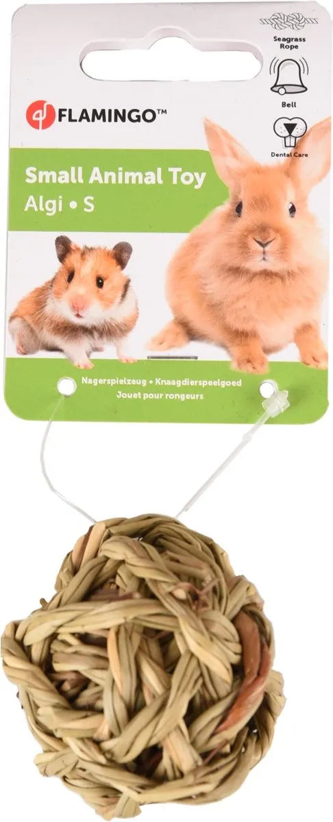 Flamingo Algi - Speelgoed Knaagdier - Ks Algi Bal+bel Zeegras Dia. 5cm - 1st - 126984 - 1st
