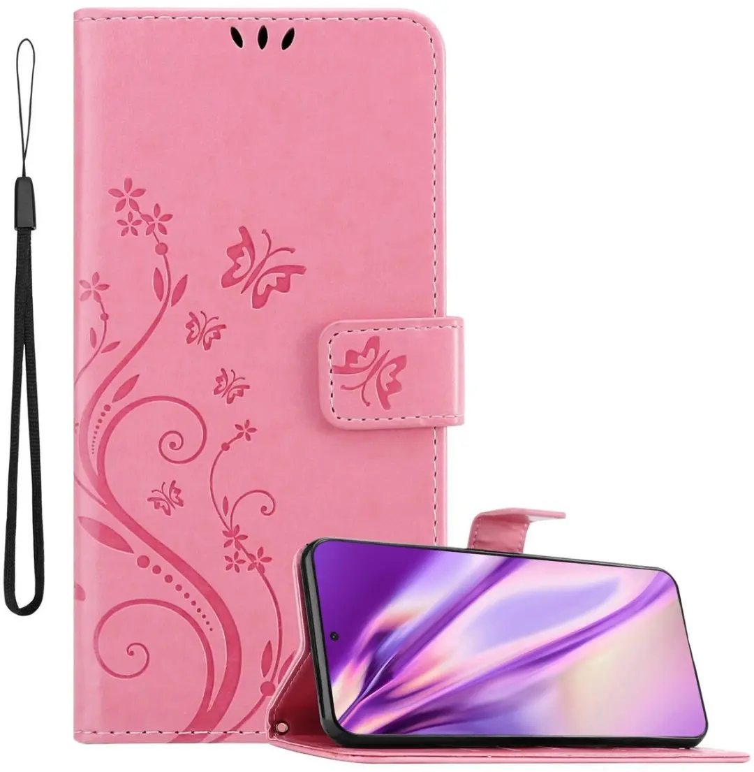 Cadorabo Hoesje geschikt voor Samsung Galaxy S21 ULTRA in BLOEMEN ROZE