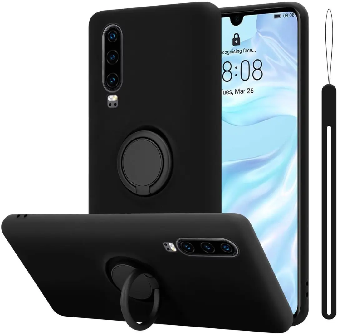 Cadorabo Hoesje geschikt voor Huawei P30 in LIQUID ZWART