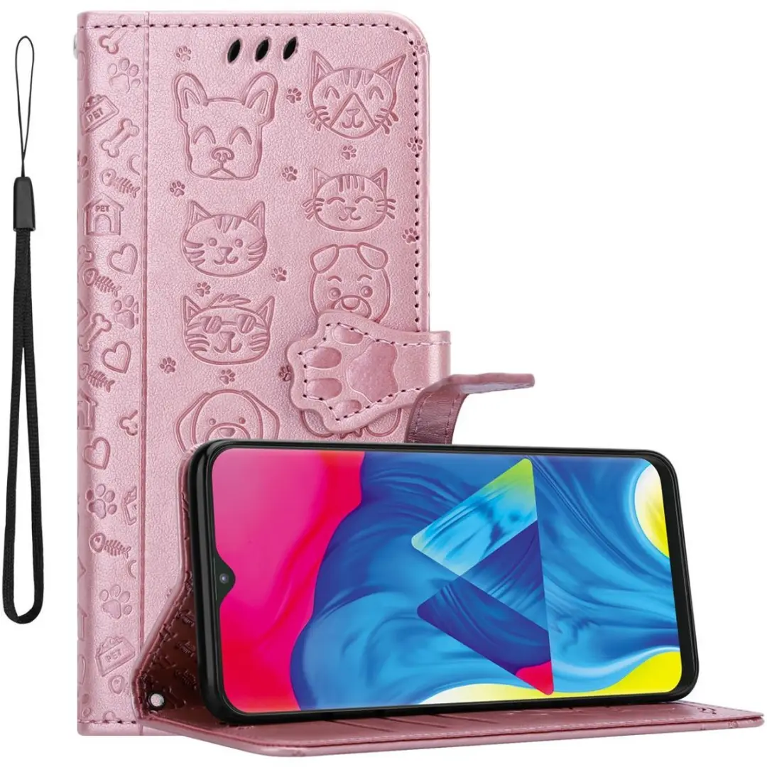 Cadorabo Hoesje geschikt voor Samsung Galaxy A10 / M10 in SHINY ROSE GOUD