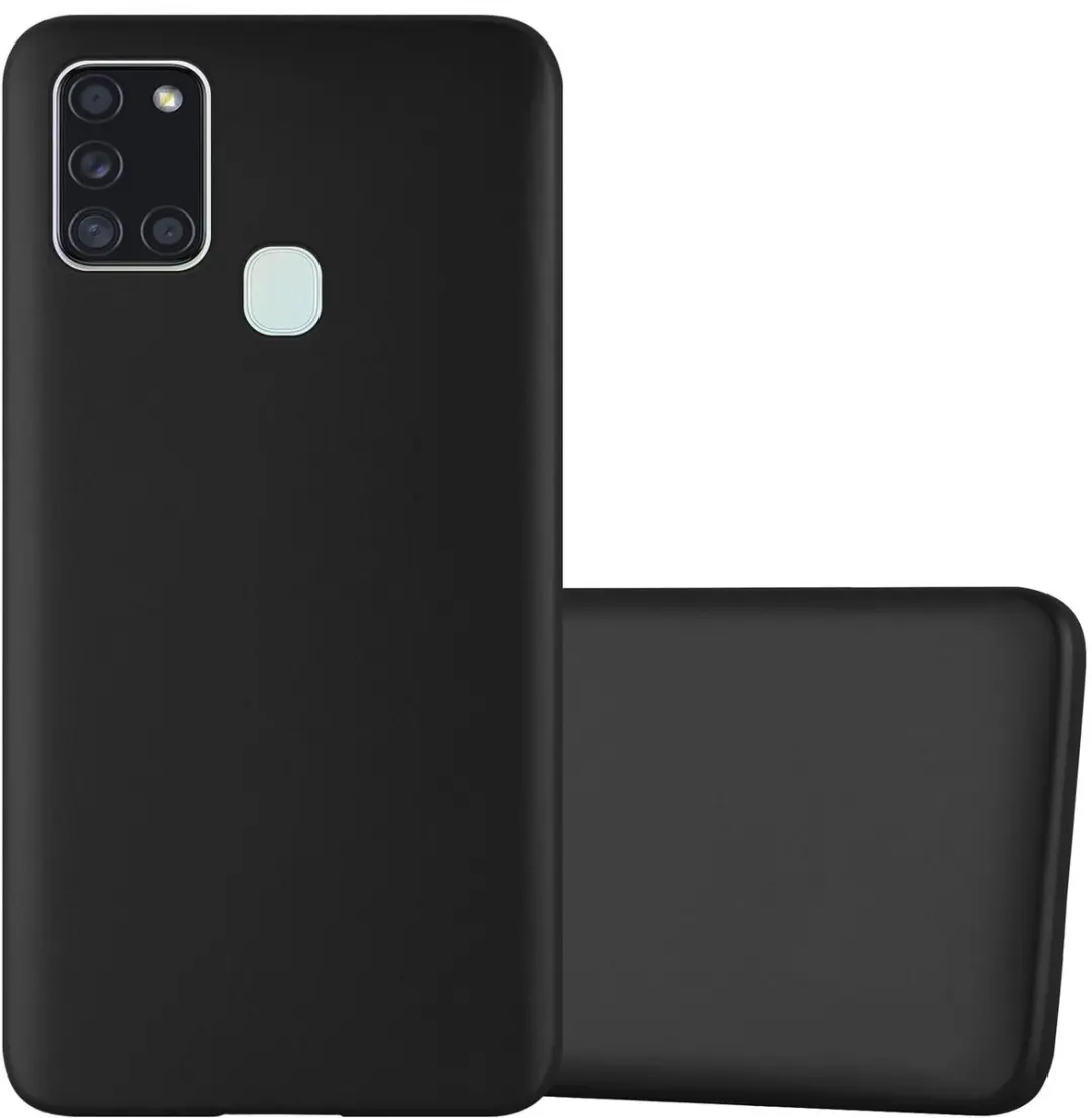 Cadorabo Hoesje geschikt voor Samsung Galaxy A21s in METALLIC ZWART